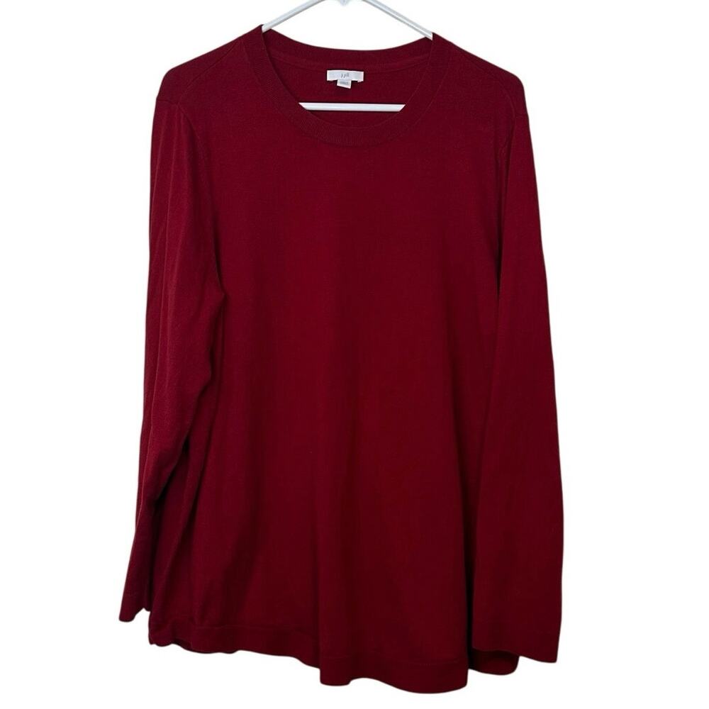 J. Jill Women’s Long Sleeve Pull On Knit Sweater Top Red Size 2X Holiday Casual